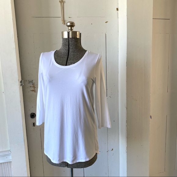 J Jill White Luxe Supima Cotton A-Line Tunic Top - Picture 4 of 12